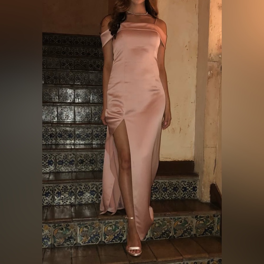 Halston Heritage Strapless Blush Dress